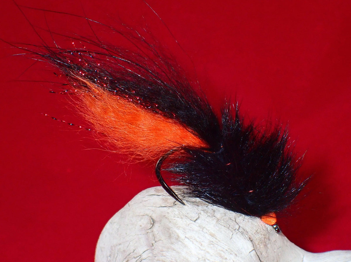 Black Pine Squirrel Bugger tied on a Firehole Sticks 811 by Mike Cline