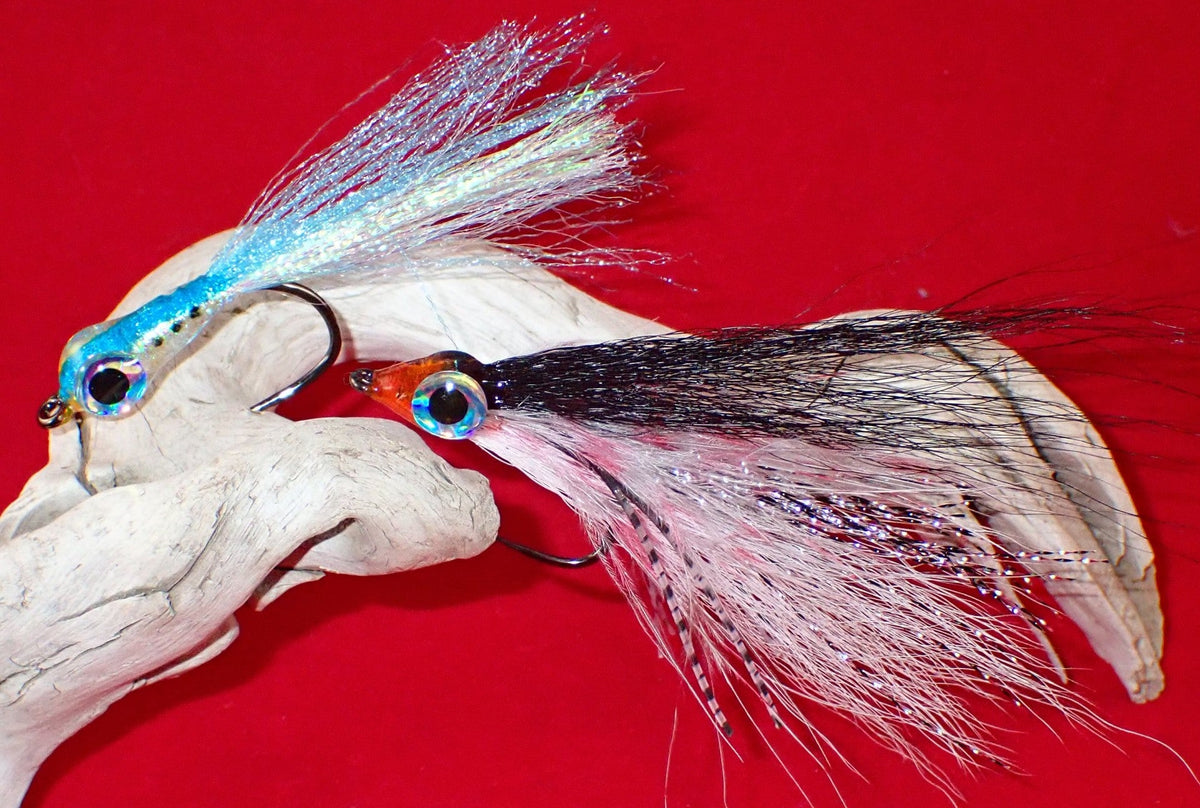 Myakka Minnow and Dancing Deceiver tied on Firehole Sticks 801P and 802P by Mike Cline