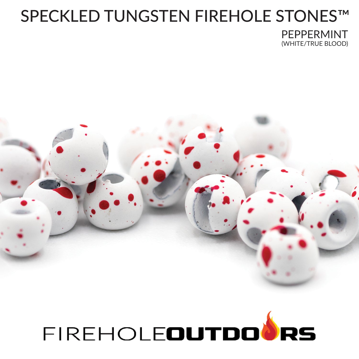 サファイア 穴あき ルース loose_stone92 Firehole Stones™ - Slotted Speckled Tungsten Fly Tying Beads